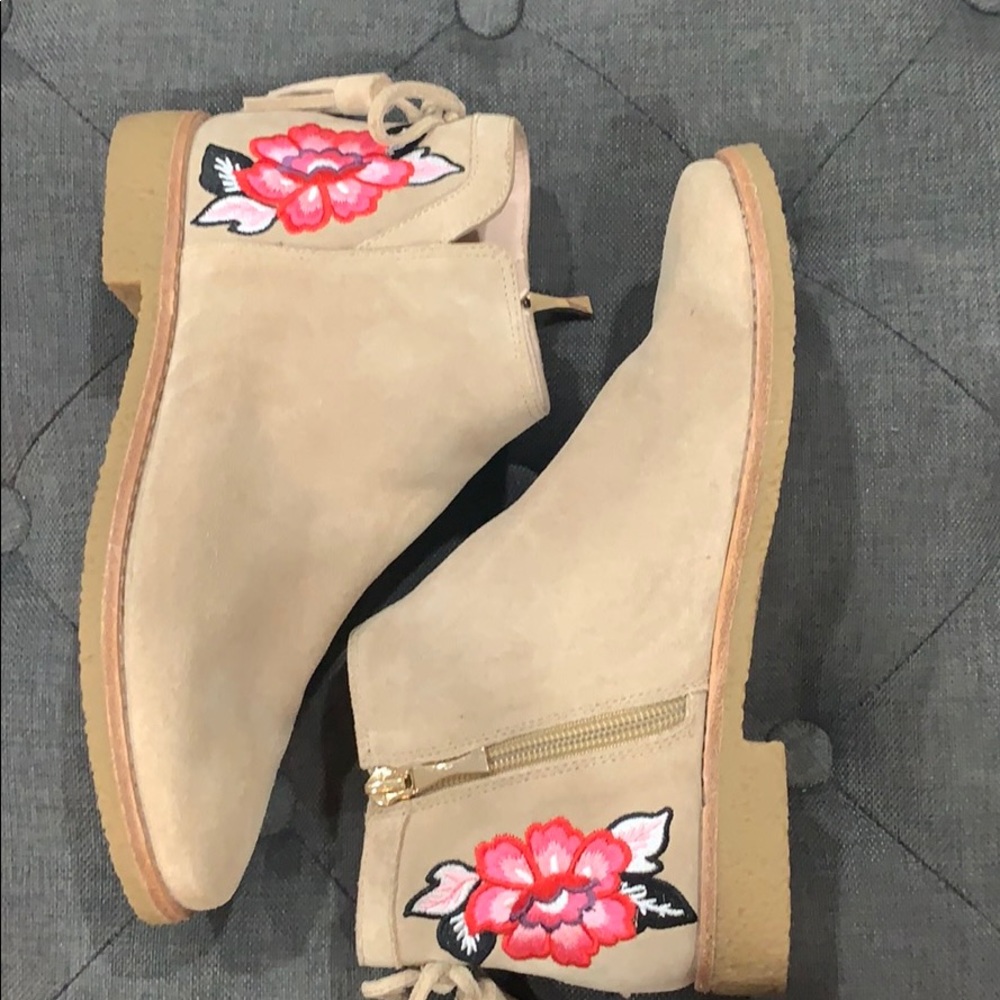 Kate Spade NY Embroidered Suede Booties